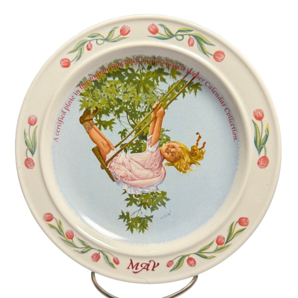 Newell Pottery Co MAY plate 7.25" Months Of The Year Numbered Vintage 1986